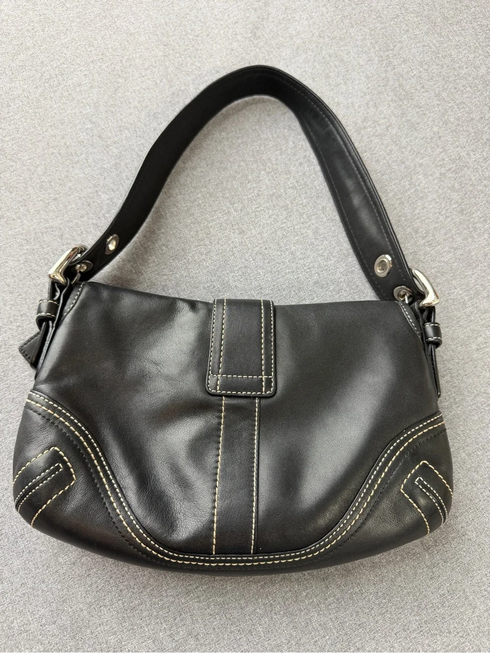 Coach F10188 Vintage Black Leather Small Soho Black Leather Shoulder Bag